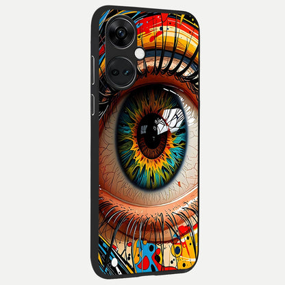 Colorful Eye back cover For Oneplus Nord CE3 slim fit glass case with vibrant aesthetic design
