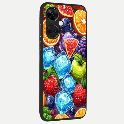  Colorful Fruits with Ice back cover For Oneplus Nord CE3 slim fit glass case with vibrant aesthetic design
