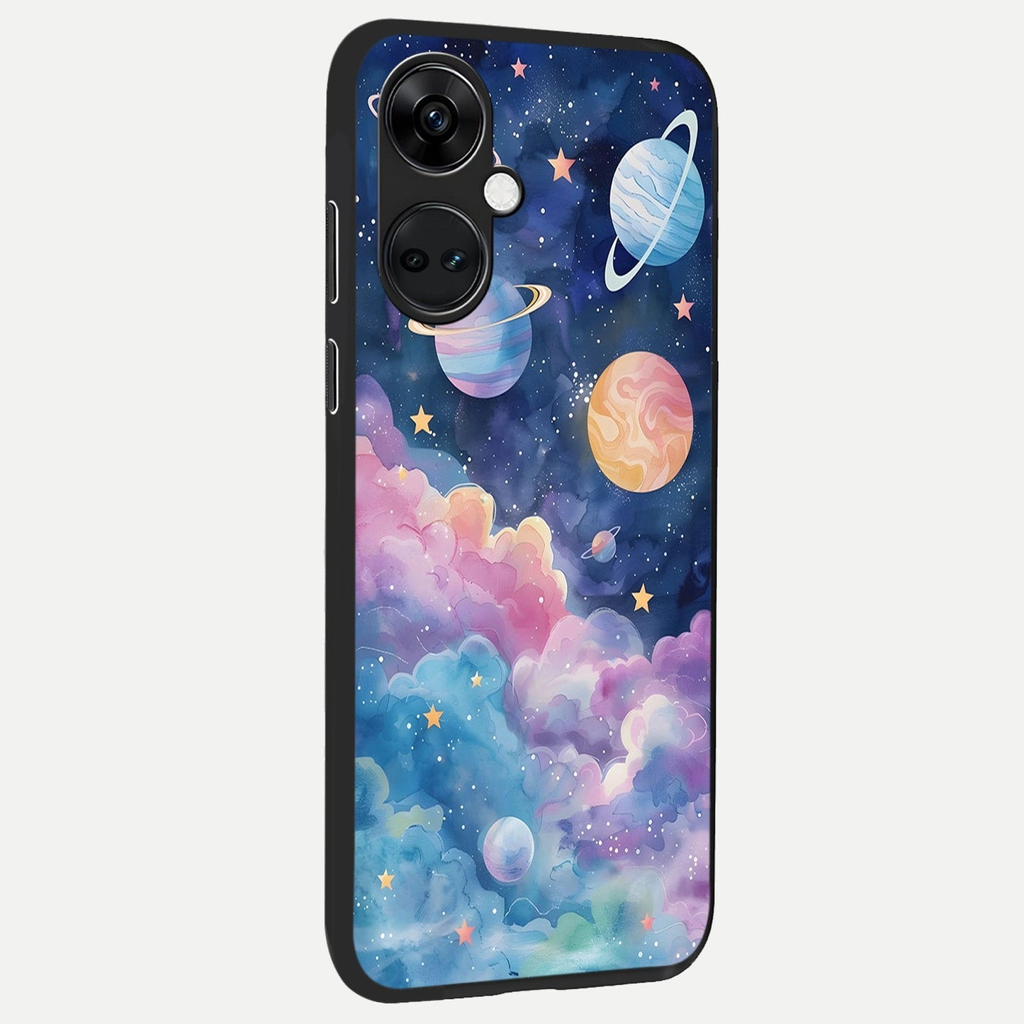  Cosmic Planet Dreams back cover For Oneplus Nord CE3 slim fit glass case with vibrant aesthetic design
