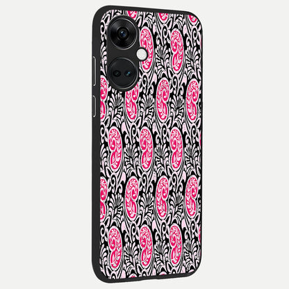  Crimson Paisley Charm back cover For Oneplus Nord CE3 slim fit glass case with vibrant aesthetic design