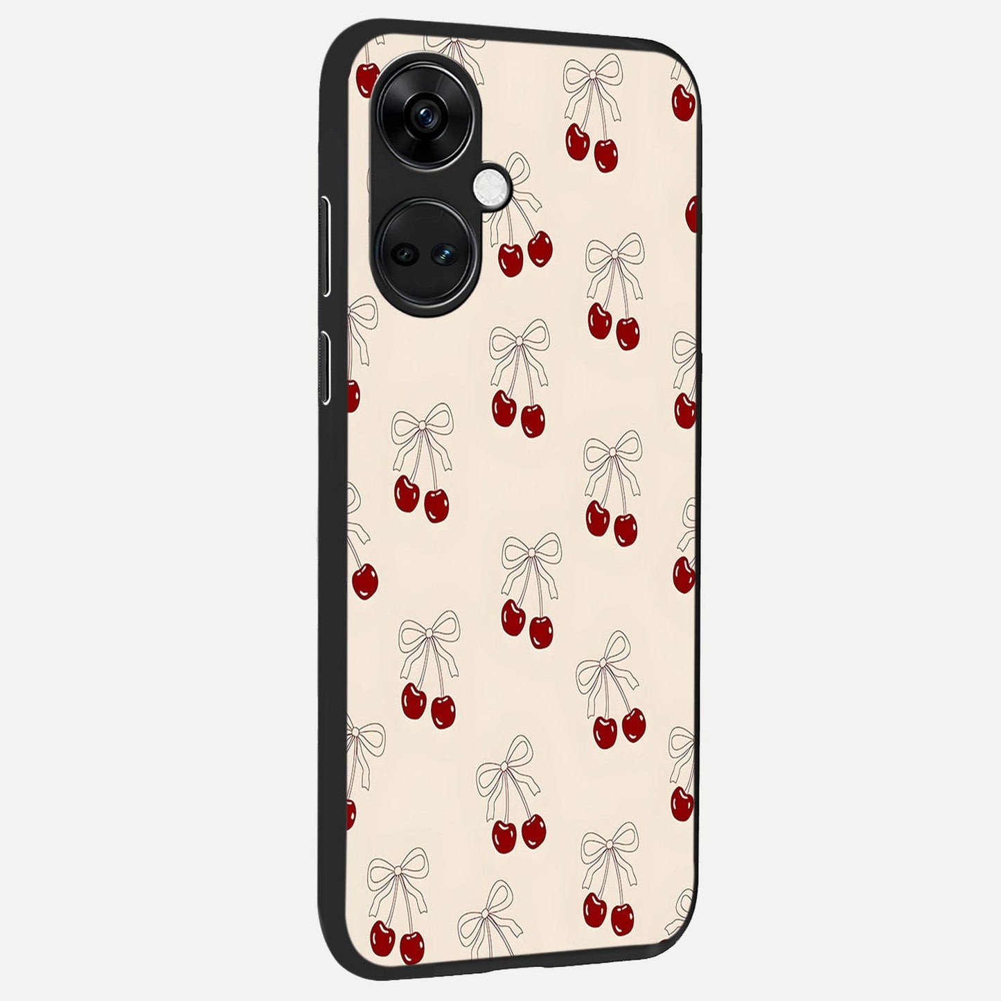  Cute Cherry Pattern back cover For Oneplus Nord CE3 slim fit glass case with vibrant aesthetic design