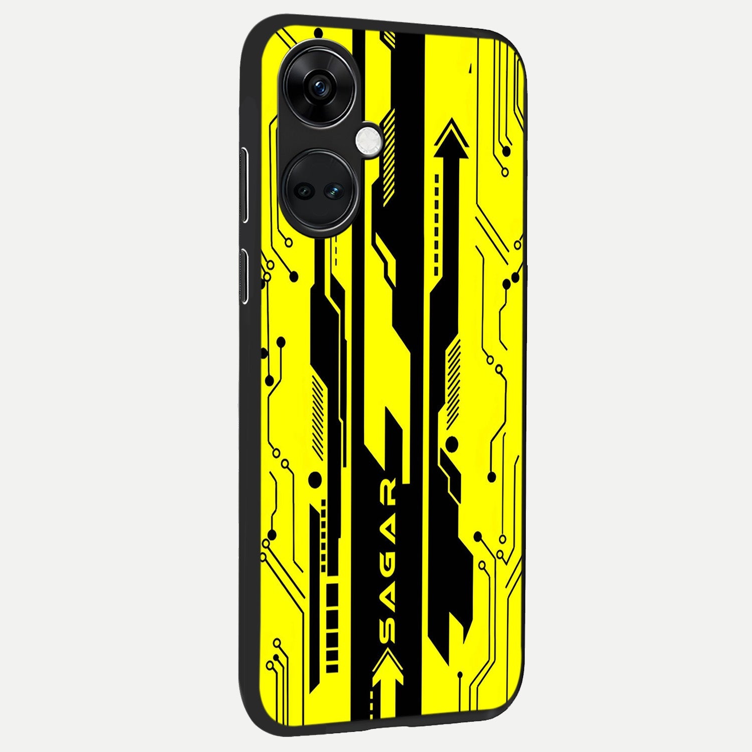  Electric Pulse CYBERPUNK Custom Name back cover For Oneplus Nord CE3 slim fit glass case with vibrant aesthetic design