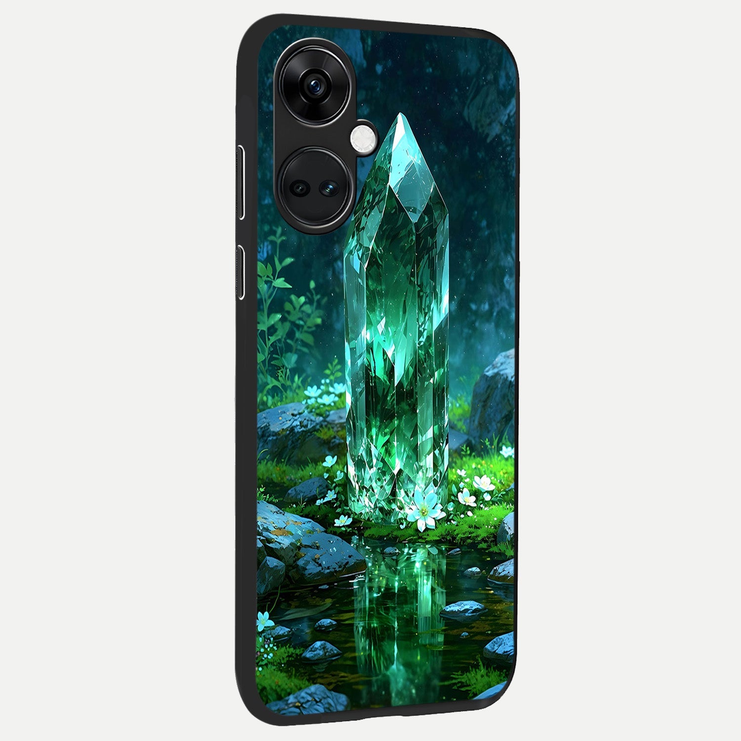  Emerald Light Crystal back cover For Oneplus Nord CE3 slim fit glass case with vibrant aesthetic design