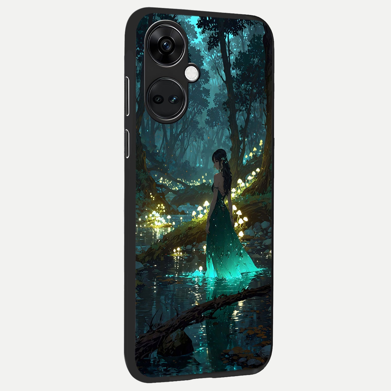  Enchanted Forest Glow back cover For Oneplus Nord CE3 slim fit glass case with vibrant aesthetic design