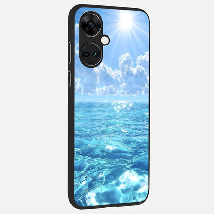  Endless Ocean Horizon back cover For Oneplus Nord CE3 slim fit glass case with vibrant aesthetic design