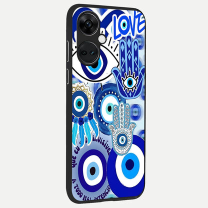  Evil Eyes Dream back cover For Oneplus Nord CE3 slim fit glass case with vibrant aesthetic design