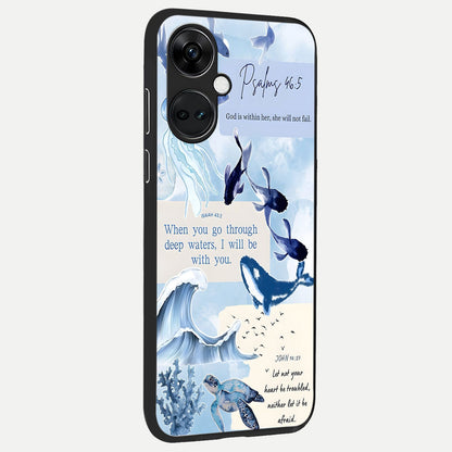  Faithful Ocean Promise back cover For Oneplus Nord CE3 slim fit glass case with vibrant aesthetic design