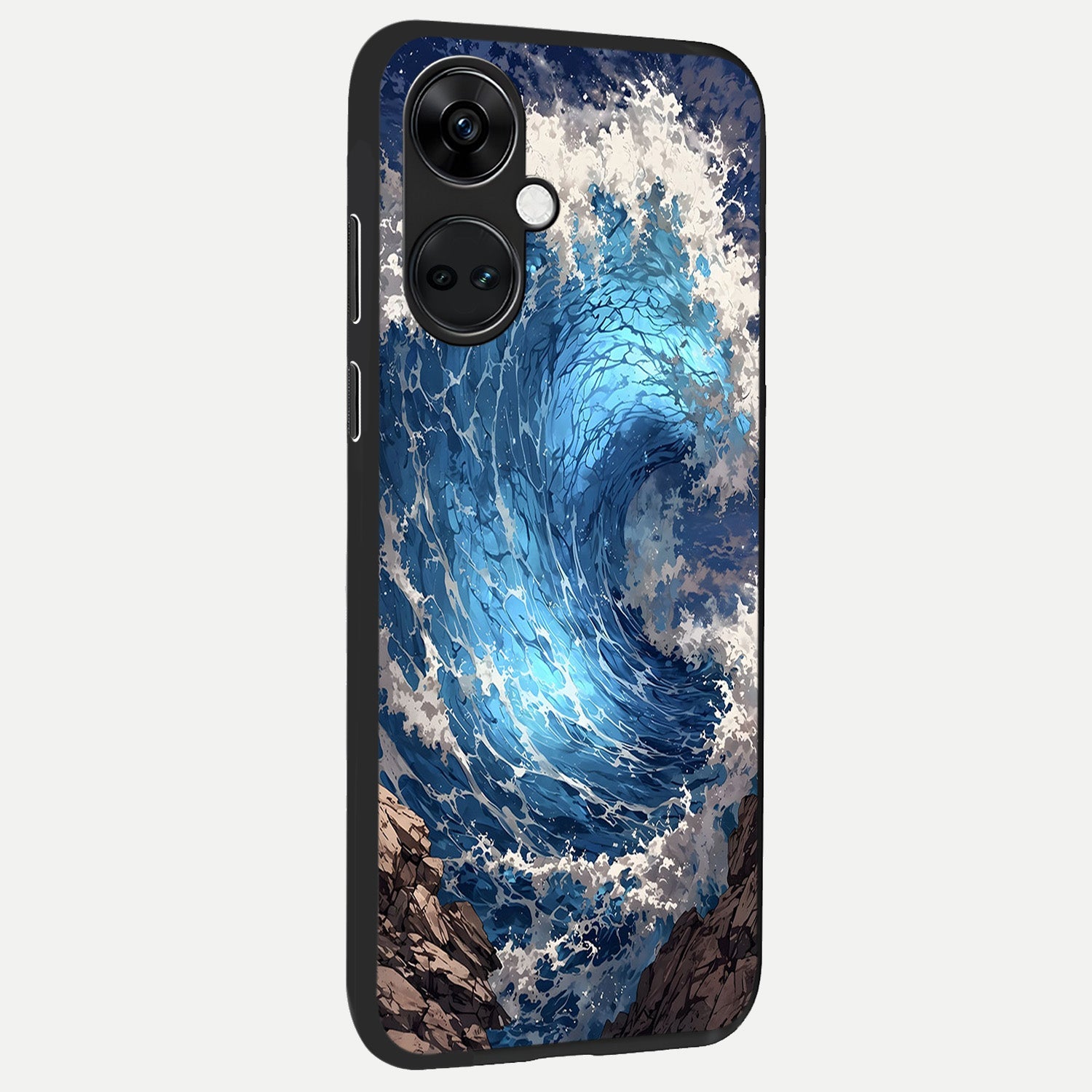  Giant Ocean Wave back cover For Oneplus Nord CE3 slim fit glass case with vibrant aesthetic design