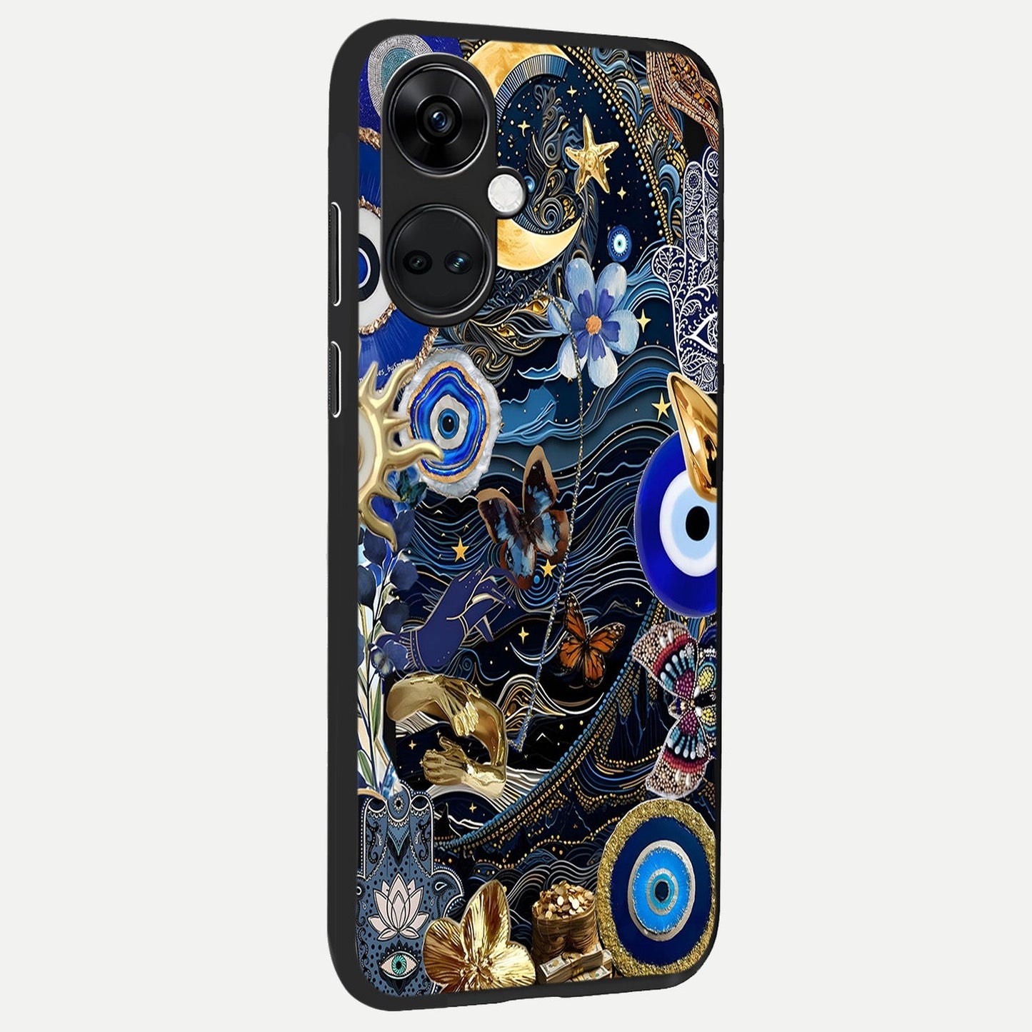  Golden Moon Magic back cover For Oneplus Nord CE3 slim fit glass case with vibrant aesthetic design