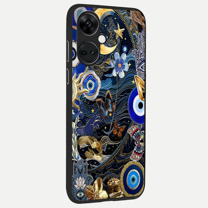  Golden Moon Magic back cover For Oneplus Nord CE3 slim fit glass case with vibrant aesthetic design