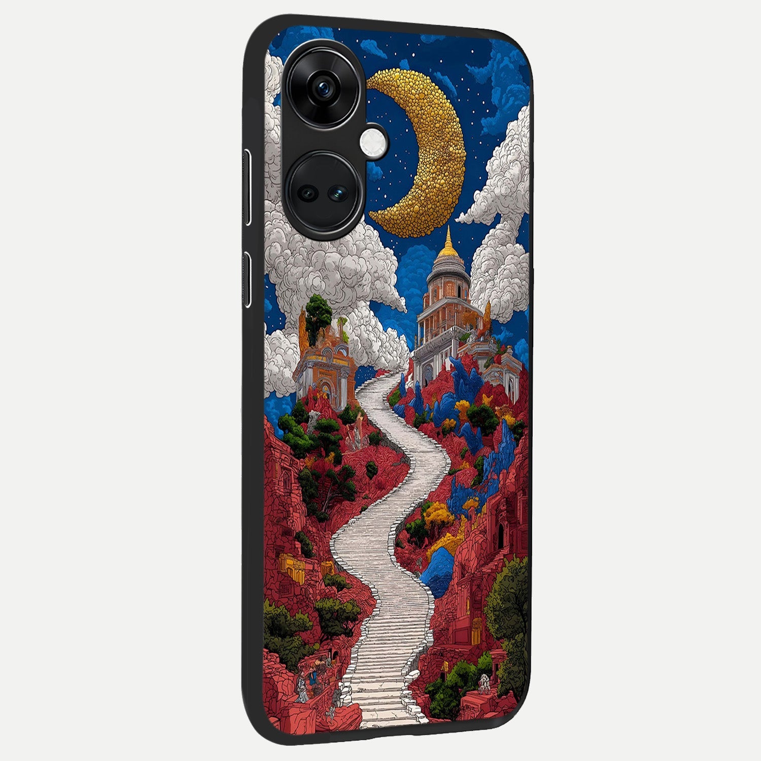  Heavenly Moon Path back cover For Oneplus Nord CE3 slim fit glass case with vibrant aesthetic design
