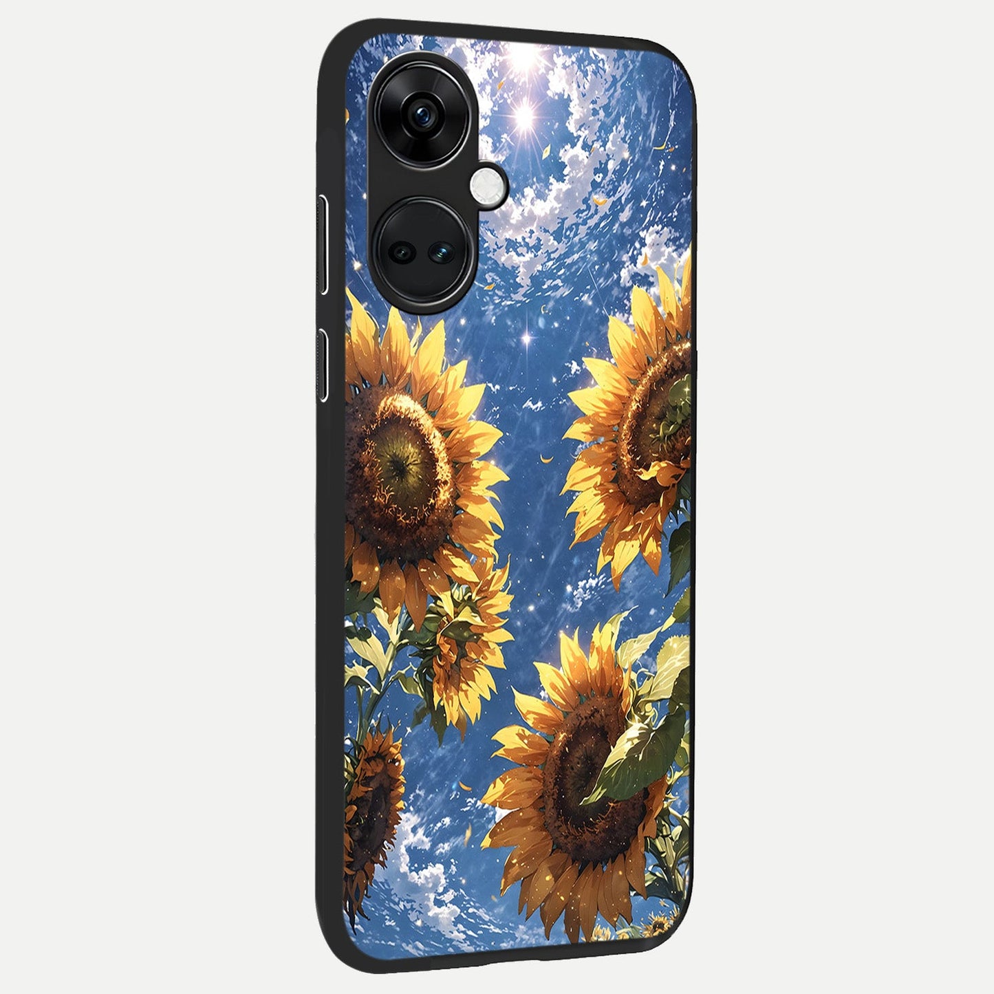  Heavenly Sunflower Rise back cover For Oneplus Nord CE3 slim fit glass case with vibrant aesthetic design