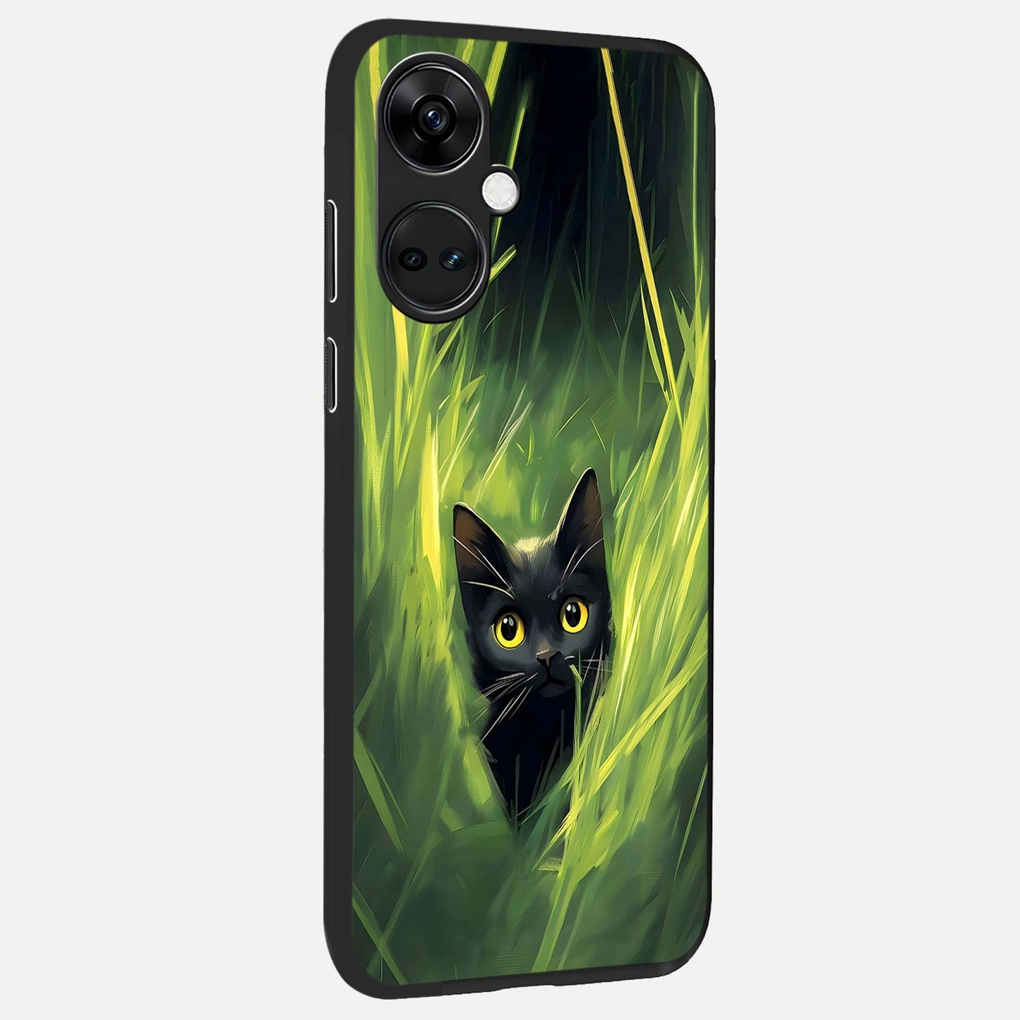  Hidden Cat Whisper back cover For Oneplus Nord CE3 slim fit glass case with vibrant aesthetic design