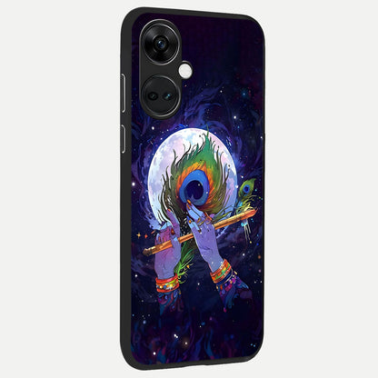  Krishna Hands Art back cover For Oneplus Nord CE3 slim fit glass case with vibrant aesthetic design