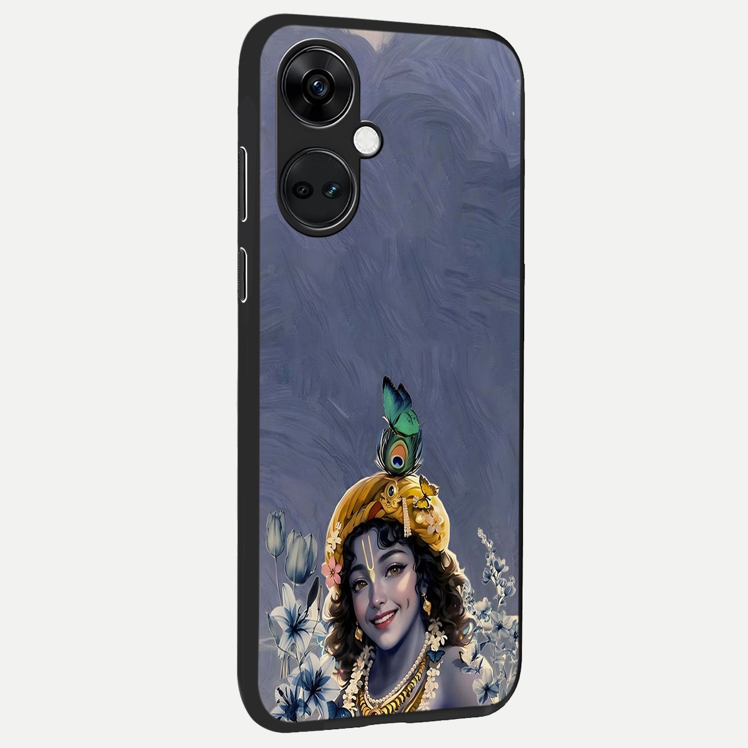  Lord Krishna back cover For Oneplus Nord CE3 slim fit glass case with vibrant aesthetic design