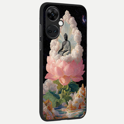  Lotus Divine Peace back cover For Oneplus Nord CE3 slim fit glass case with vibrant aesthetic design