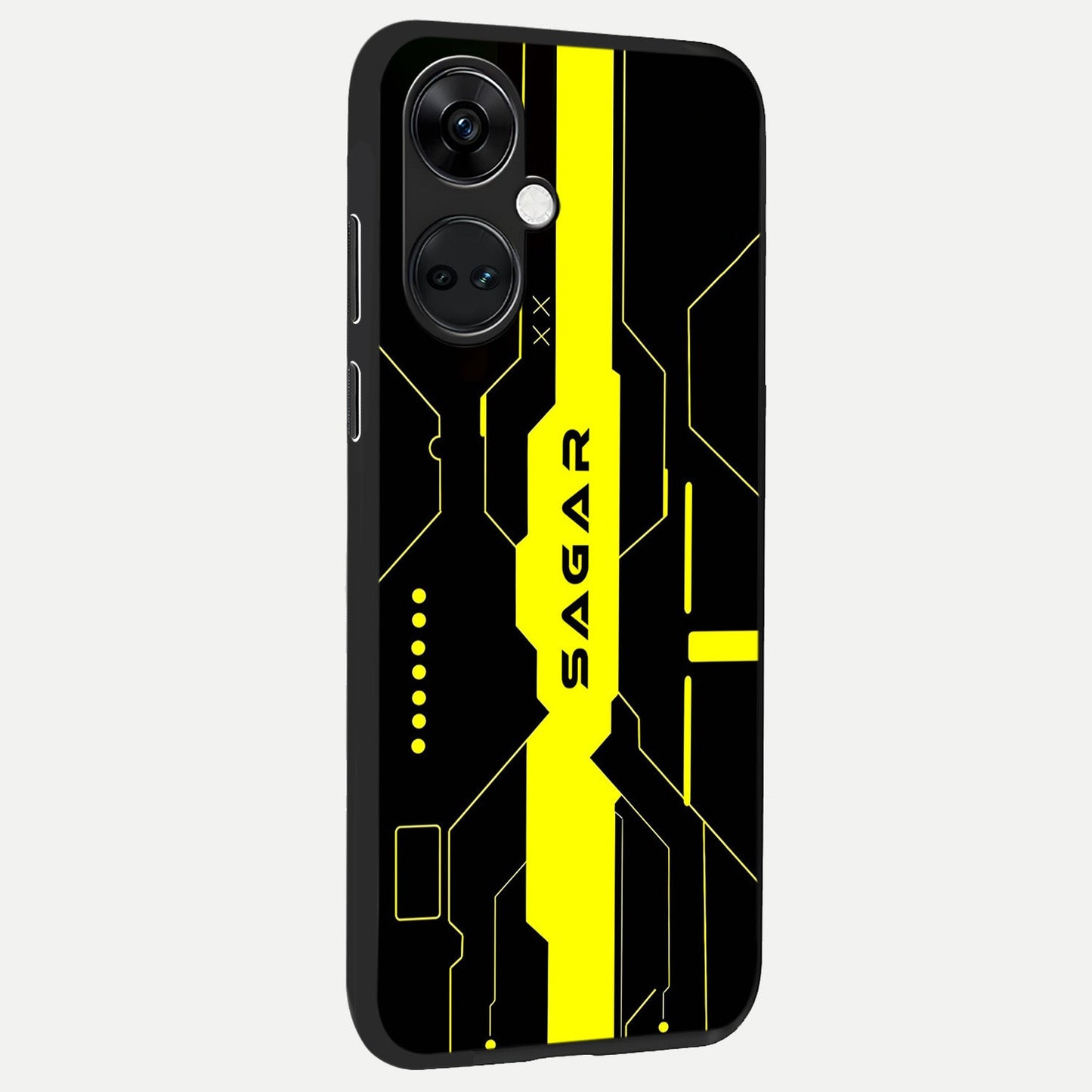  Neon CYBERPUNK Custom Name back cover For Oneplus Nord CE3 slim fit glass case with vibrant aesthetic design