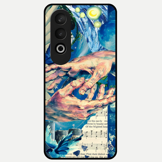  Aesthetic Divider Glass Case For Oneplus Nord CE4 back cover – full design glossy printed glass finish