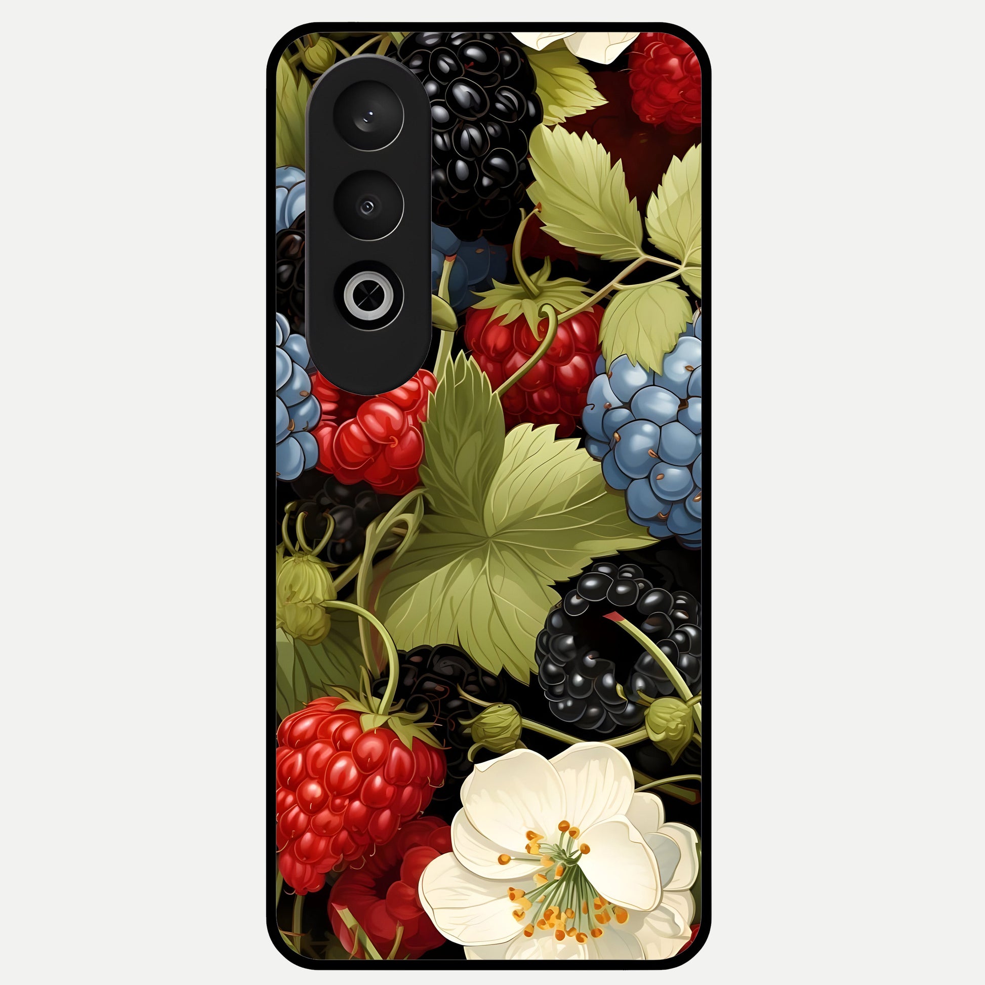  Berry Bloom Charm Glass Case For Oneplus Nord CE4 back cover – full design glossy printed glass finish