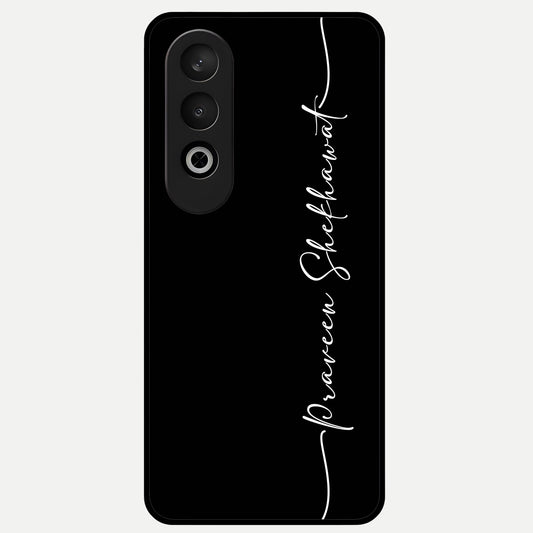  Black Tune Custom Name Glass Case For Oneplus Nord CE4 back cover – full design glossy printed glass finish