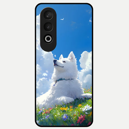  Blissful Cloud Pup Glass Case For Oneplus Nord CE4 back cover – full design glossy printed glass finish