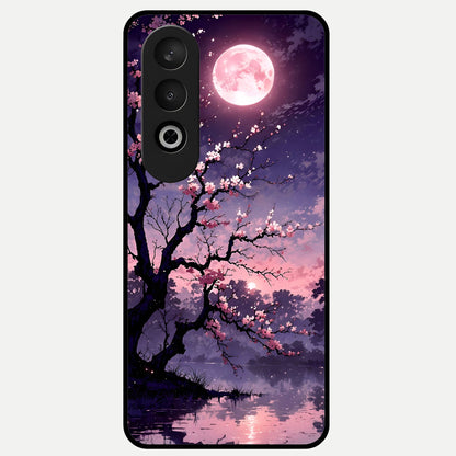 Blossom Pink Moon Glass Case For Oneplus Nord CE4 back cover – full design glossy printed glass finish