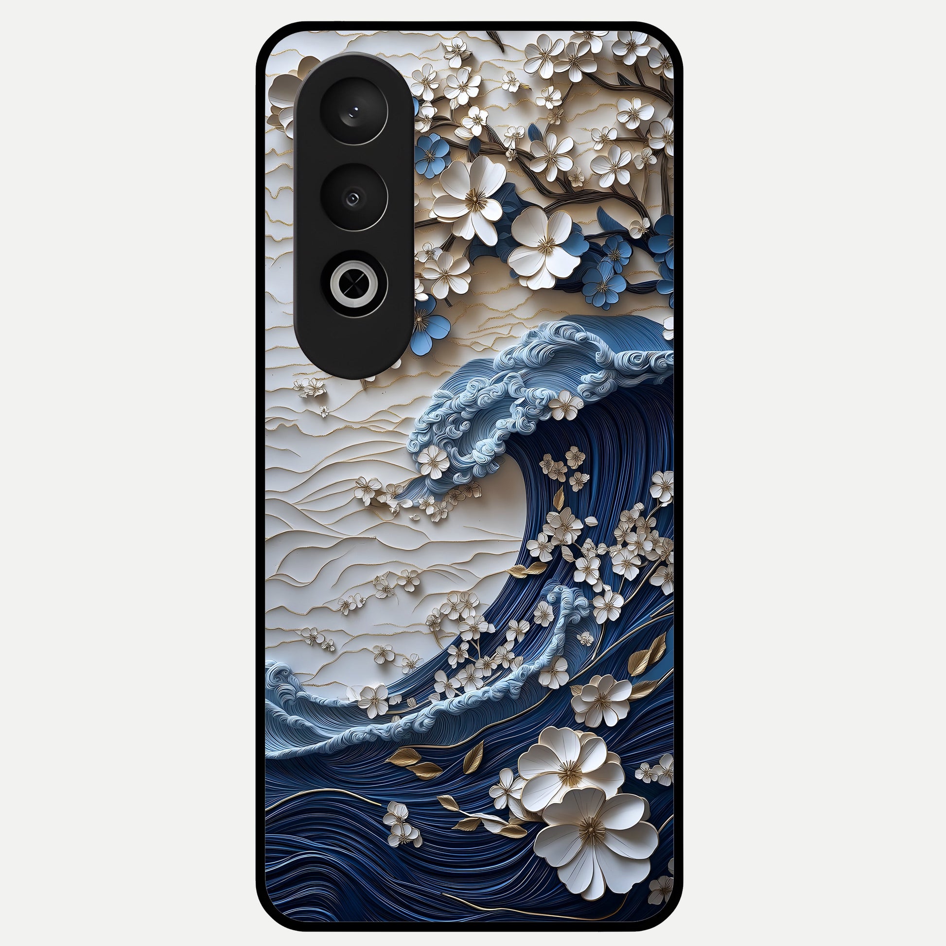  Blossom Wave Art Glass Case For Oneplus Nord CE4 back cover – full design glossy printed glass finish