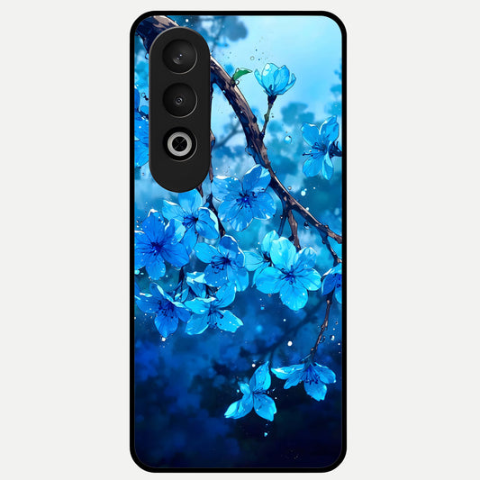  Blue Blossoms Branch Glass Case For Oneplus Nord CE4 back cover – full design glossy printed glass finish
