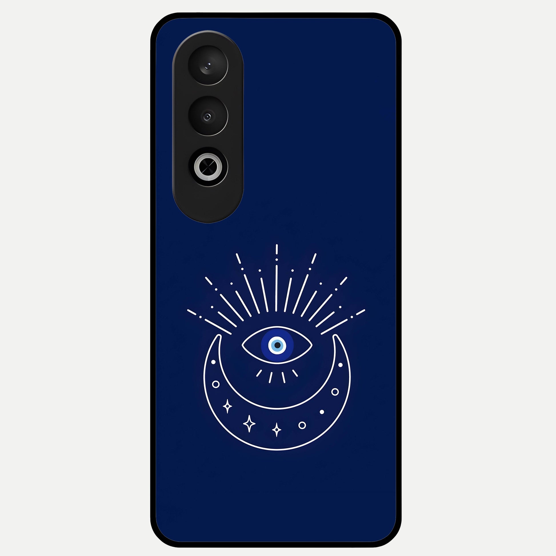 Blue Evil Eye Glass Case For Oneplus Nord CE4 back cover – full design glossy printed glass finish