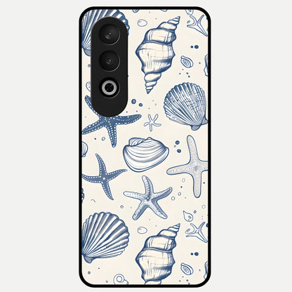  Blue Ocean Outline Glass Case For Oneplus Nord CE4 back cover – full design glossy printed glass finish
