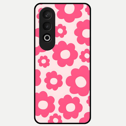  Blush Flower Pop Glass Case For Oneplus Nord CE4 back cover – full design glossy printed glass finish
