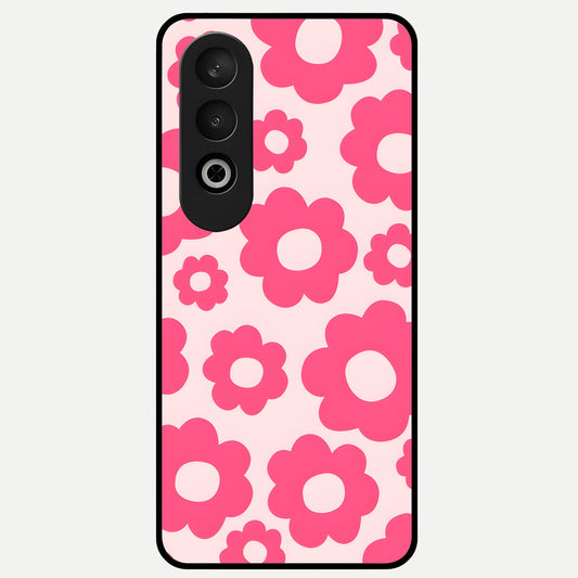  Blush Flower Pop Glass Case For Oneplus Nord CE4 back cover – full design glossy printed glass finish