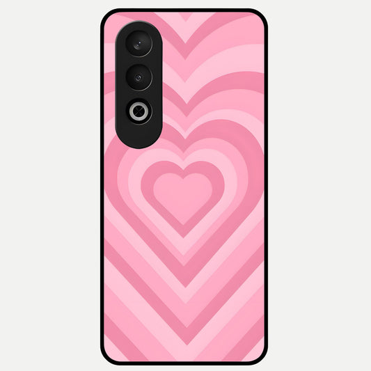  Blush Heart Waves Glass Case For Oneplus Nord CE4 back cover – full design glossy printed glass finish