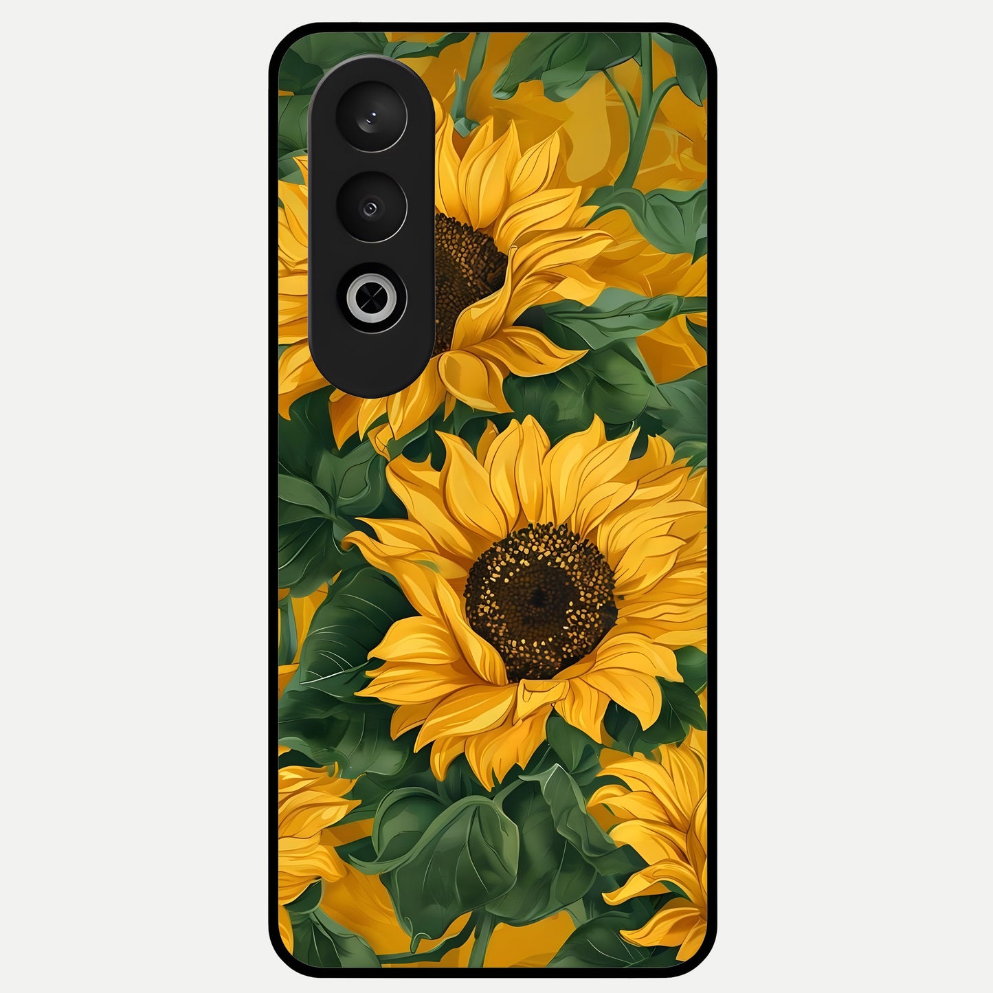  Bright Sunflower Bloom Glass Case For Oneplus Nord CE4 back cover – full design glossy printed glass finish