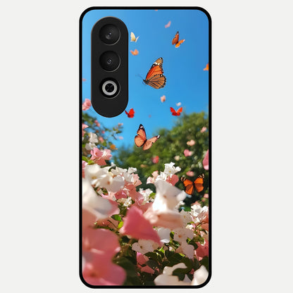  Butterflies In Bloom Sky Glass Case For Oneplus Nord CE4 back cover – full design glossy printed glass finish