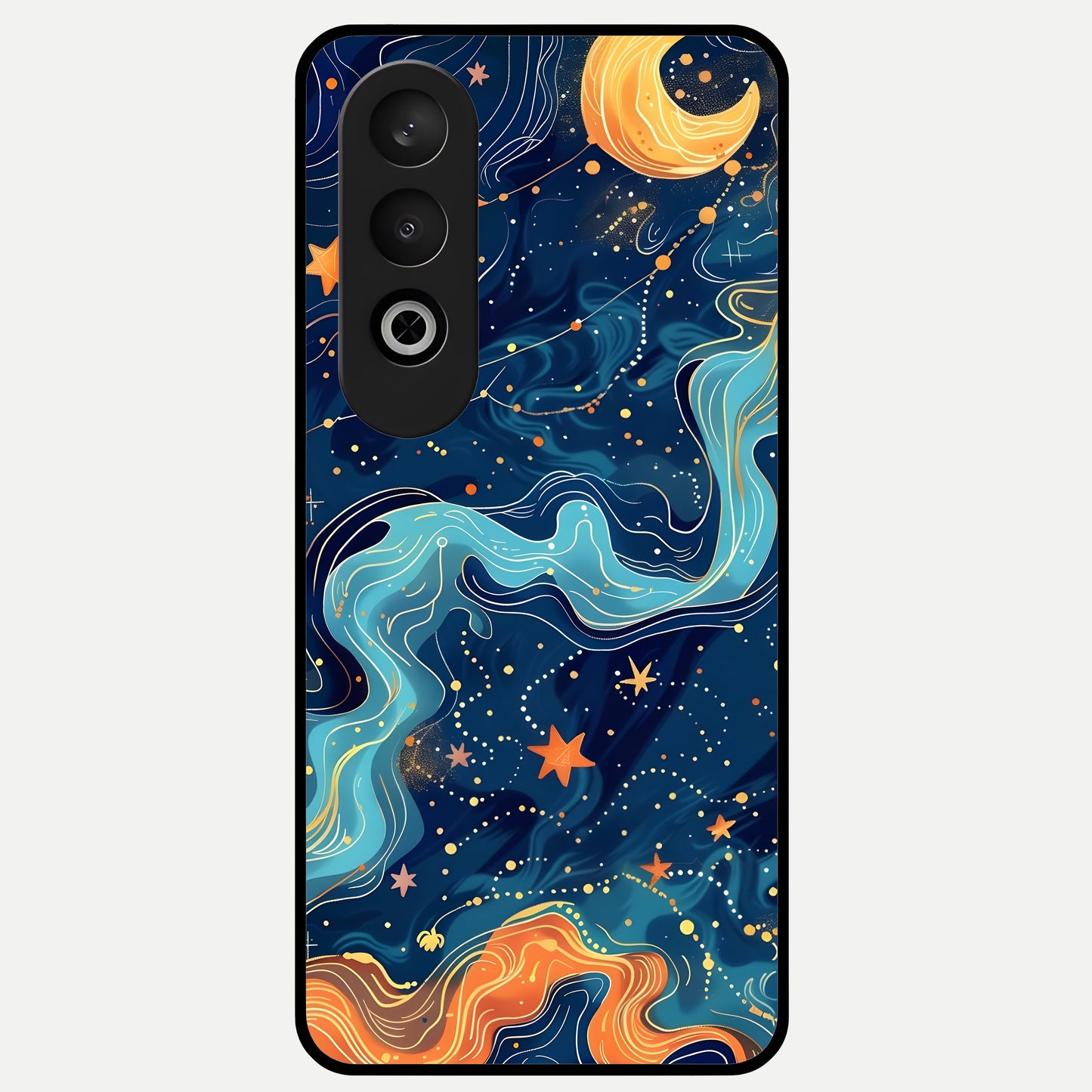  Celestial Dream Flow Glass Case For Oneplus Nord CE4 back cover – full design glossy printed glass finish