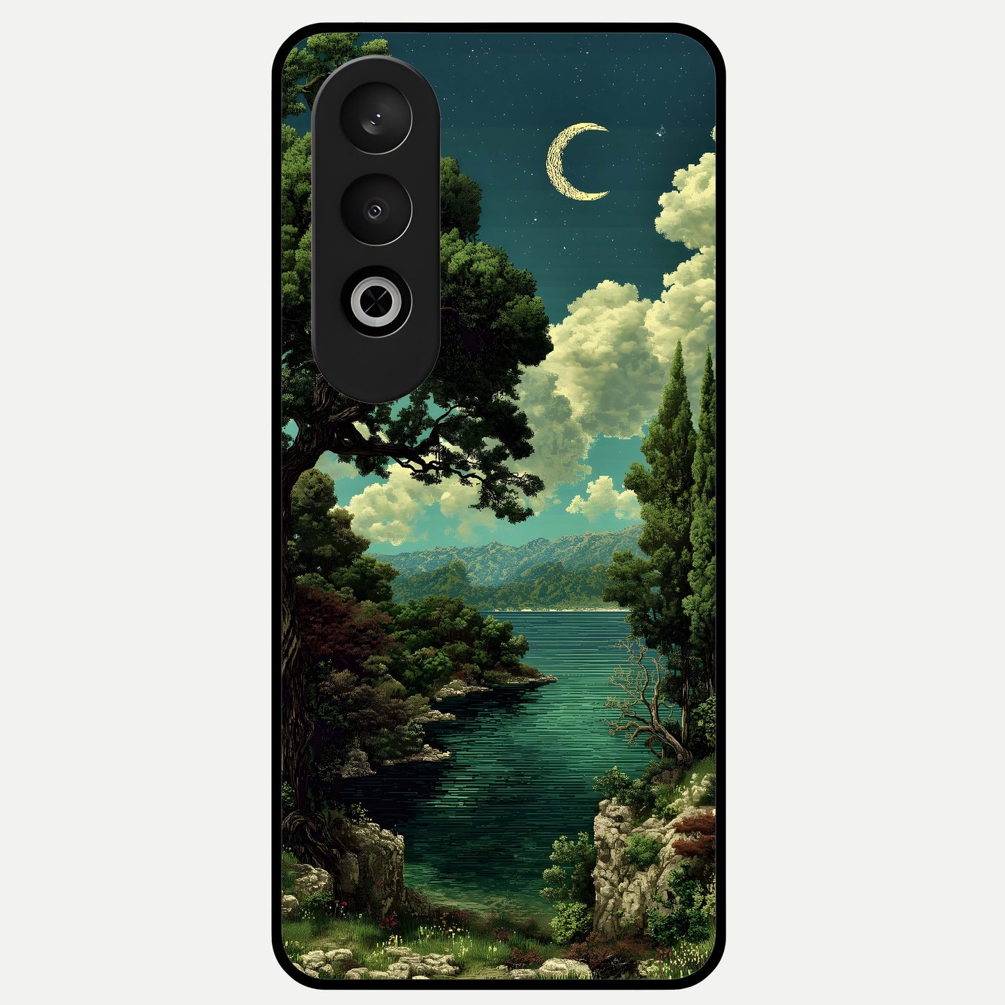  Celestial Lake Peace Glass Case For Oneplus Nord CE4 back cover – full design glossy printed glass finish