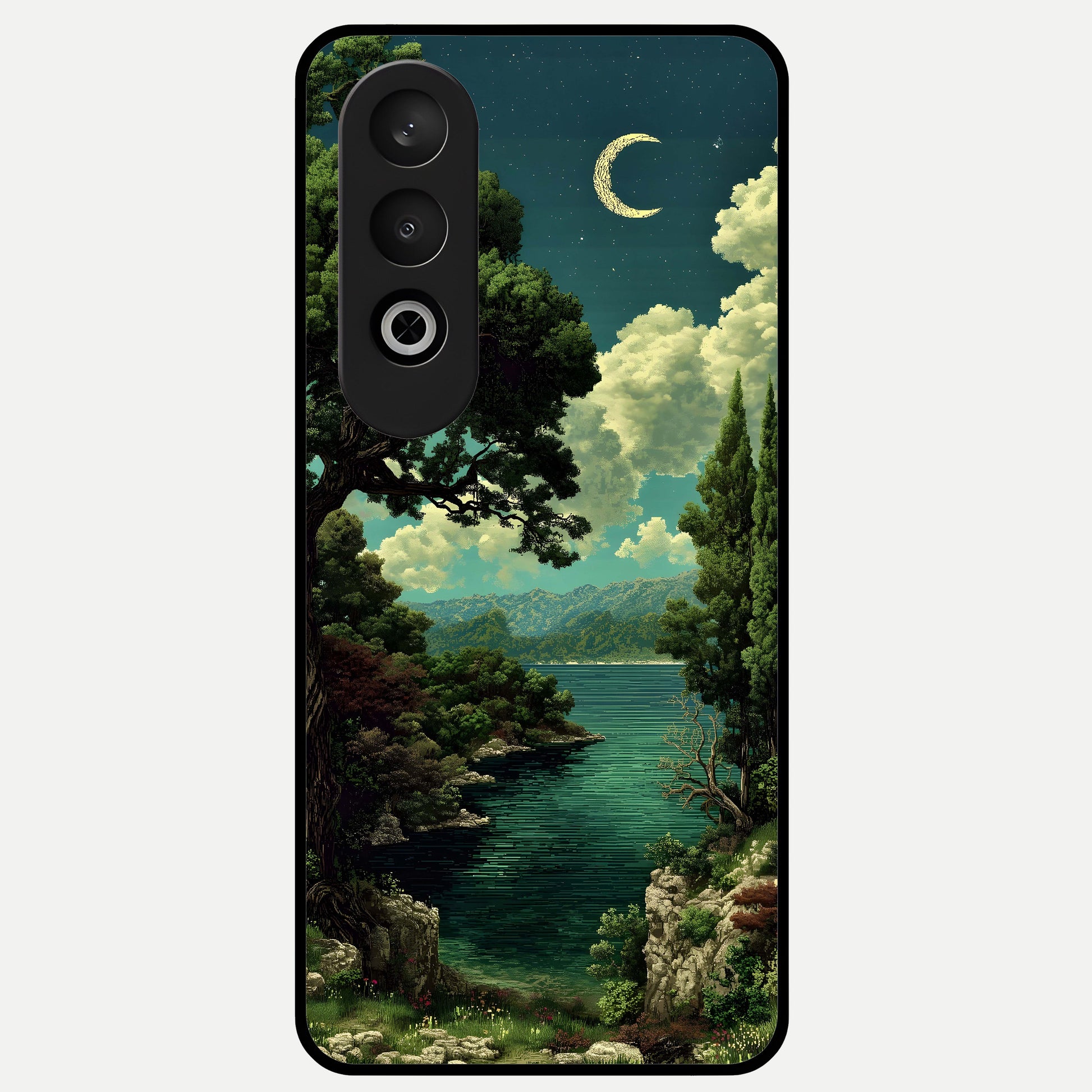  Celestial Lake Peace Glass Case For Oneplus Nord CE4 back cover – full design glossy printed glass finish