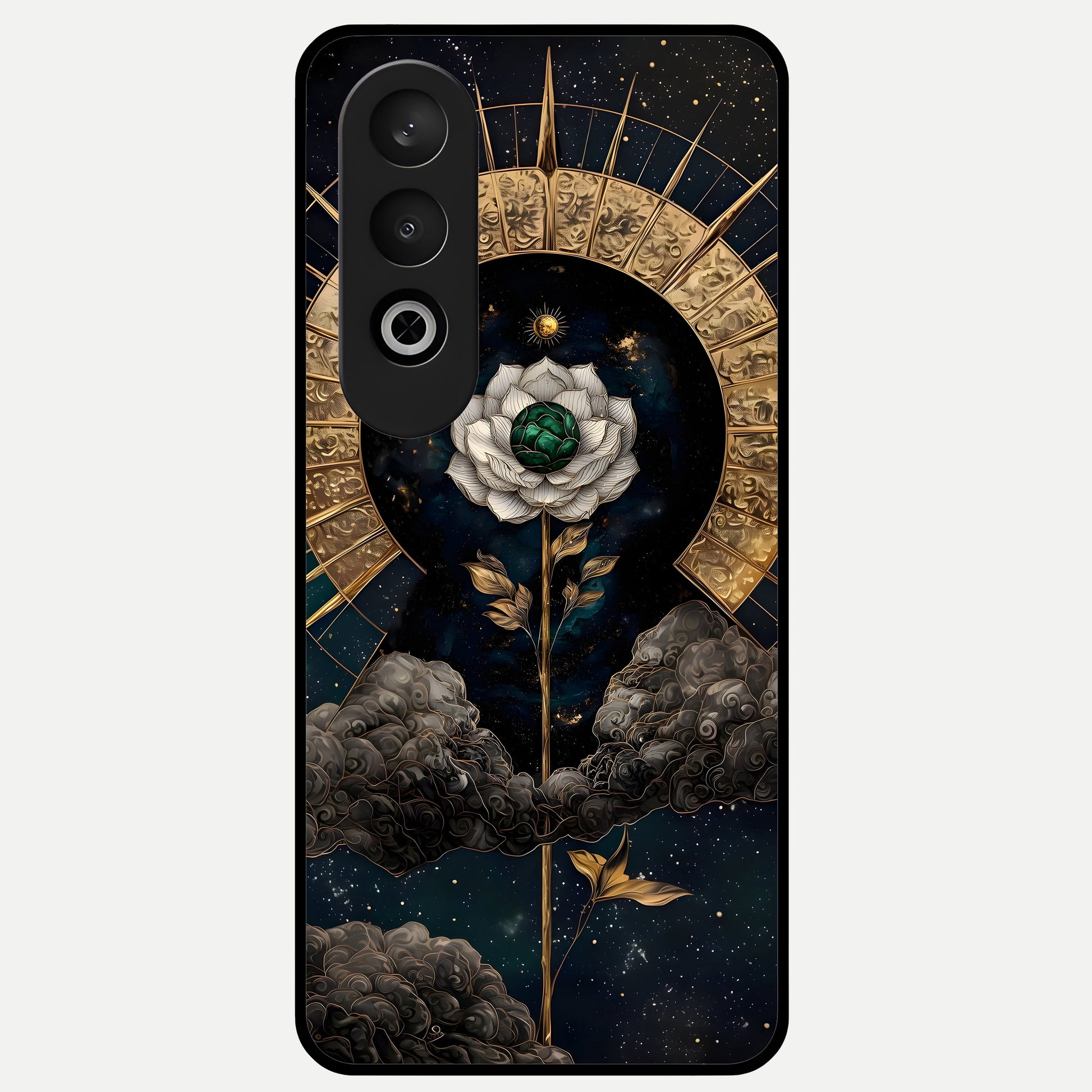  Celestial Lotus Morang Glass Case For Oneplus Nord CE4 back cover – full design glossy printed glass finish