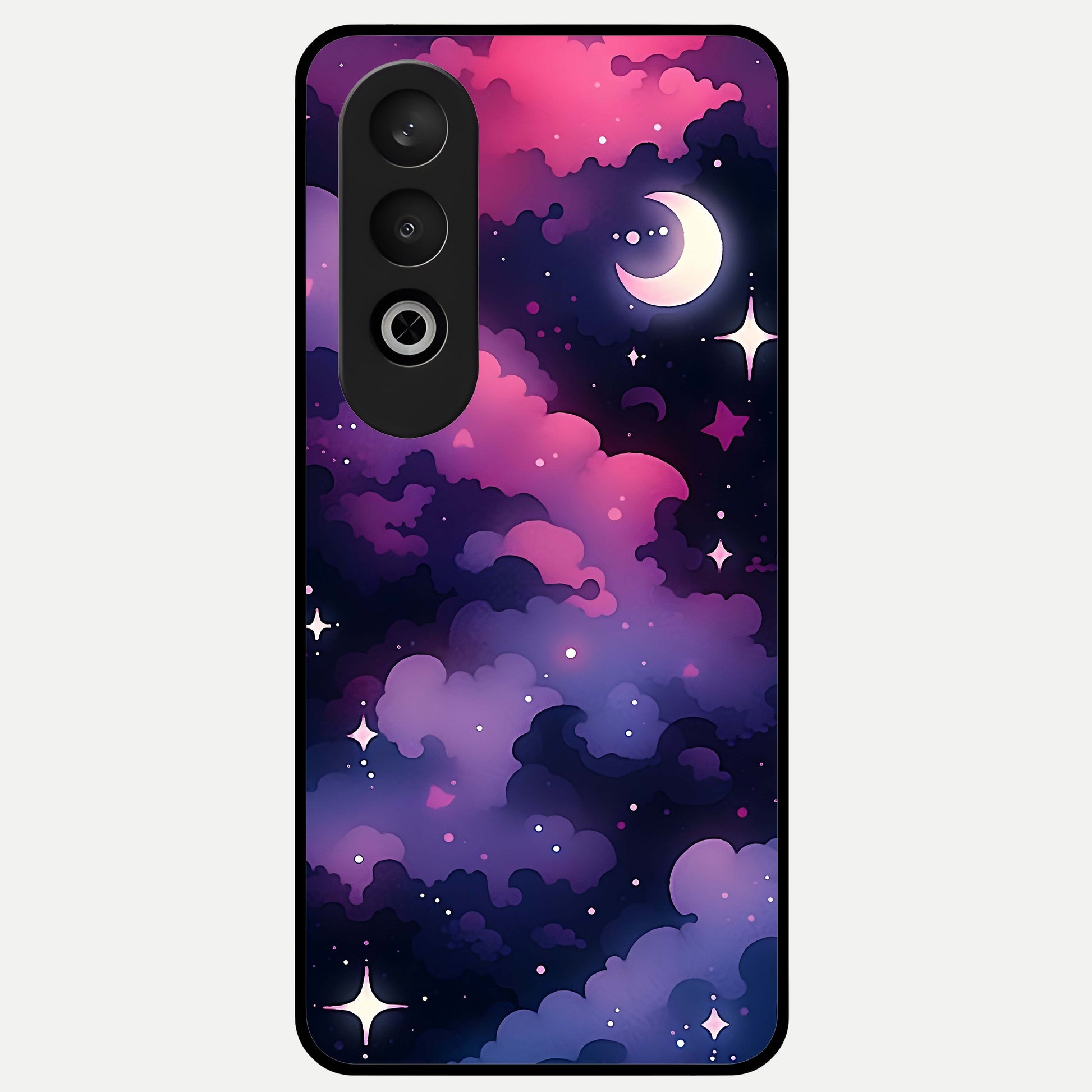  Celestial Moon Magic Glass Case For Oneplus Nord CE4 back cover – full design glossy printed glass finish
