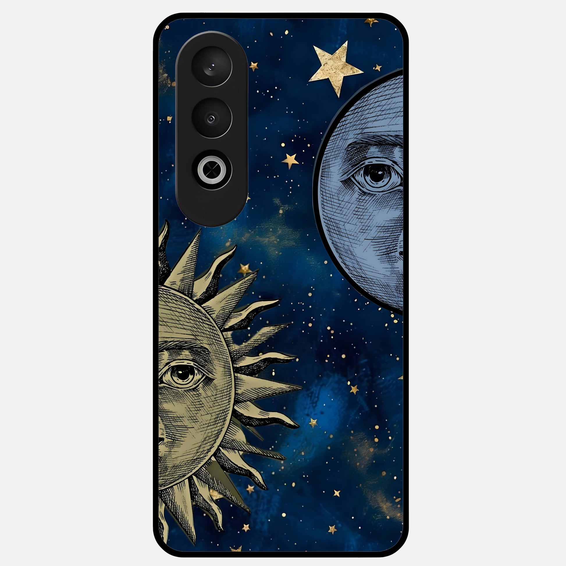  Celestial Moon With Sun Glass Case For Oneplus Nord CE4 back cover – full design glossy printed glass finish