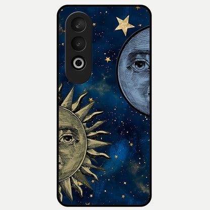  Celestial Moon With Sun Glass Case For Oneplus Nord CE4 back cover – full design glossy printed glass finish