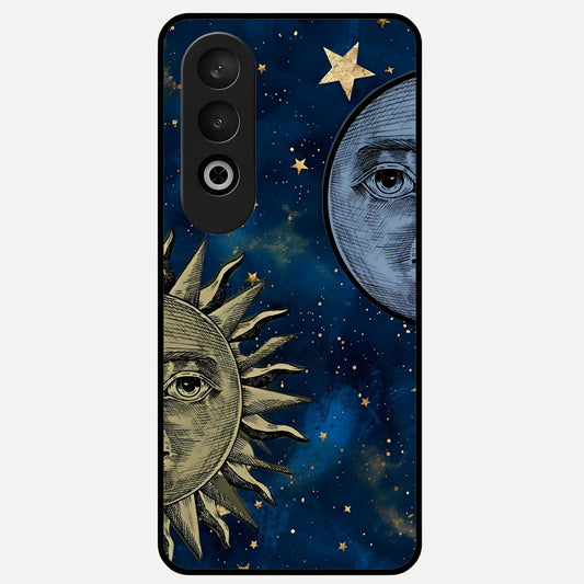  Celestial Moon With Sun Glass Case For Oneplus Nord CE4 back cover – full design glossy printed glass finish