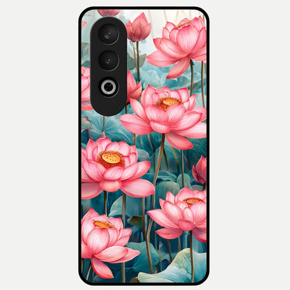  Celestial Pink Lotus Glass Case For Oneplus Nord CE4 back cover – full design glossy printed glass finish