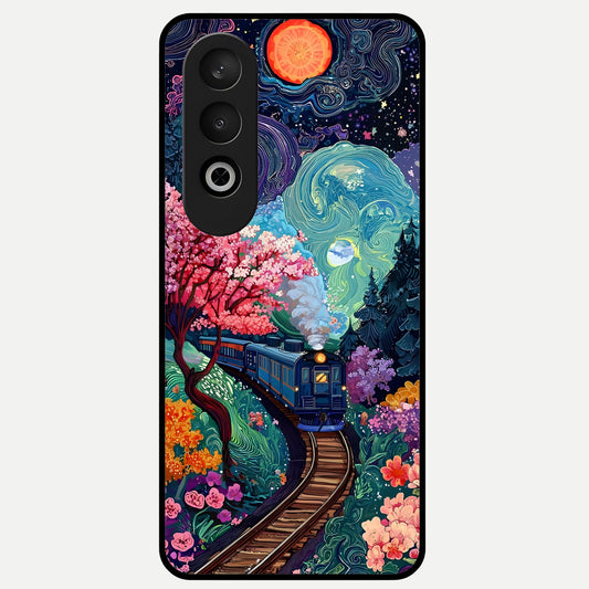  Celestial Train Journey Glass Case For Oneplus Nord CE4 back cover – full design glossy printed glass finish