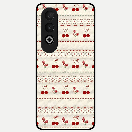  Cherry Bloom Charm Glass Case For Oneplus Nord CE4 back cover – full design glossy printed glass finish