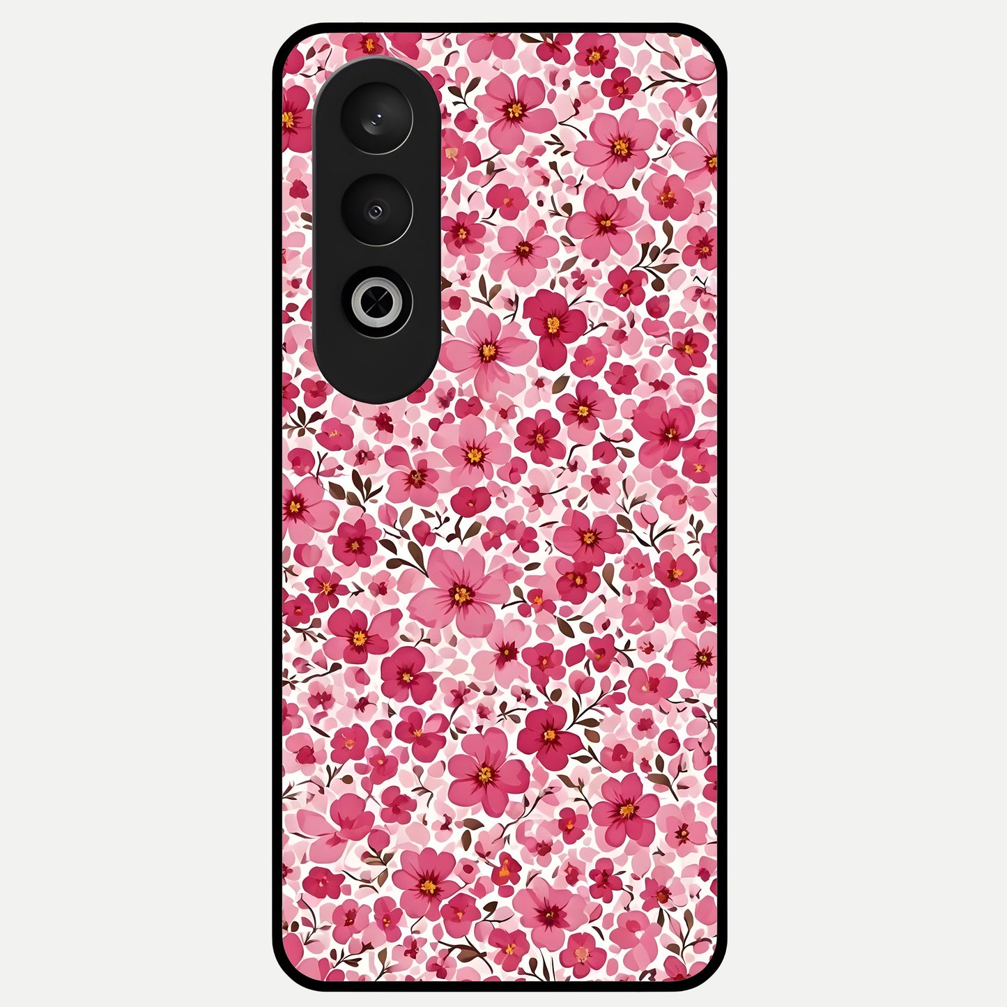  Cherry Blossom Charm Glass Case For Oneplus Nord CE4 back cover – full design glossy printed glass finish