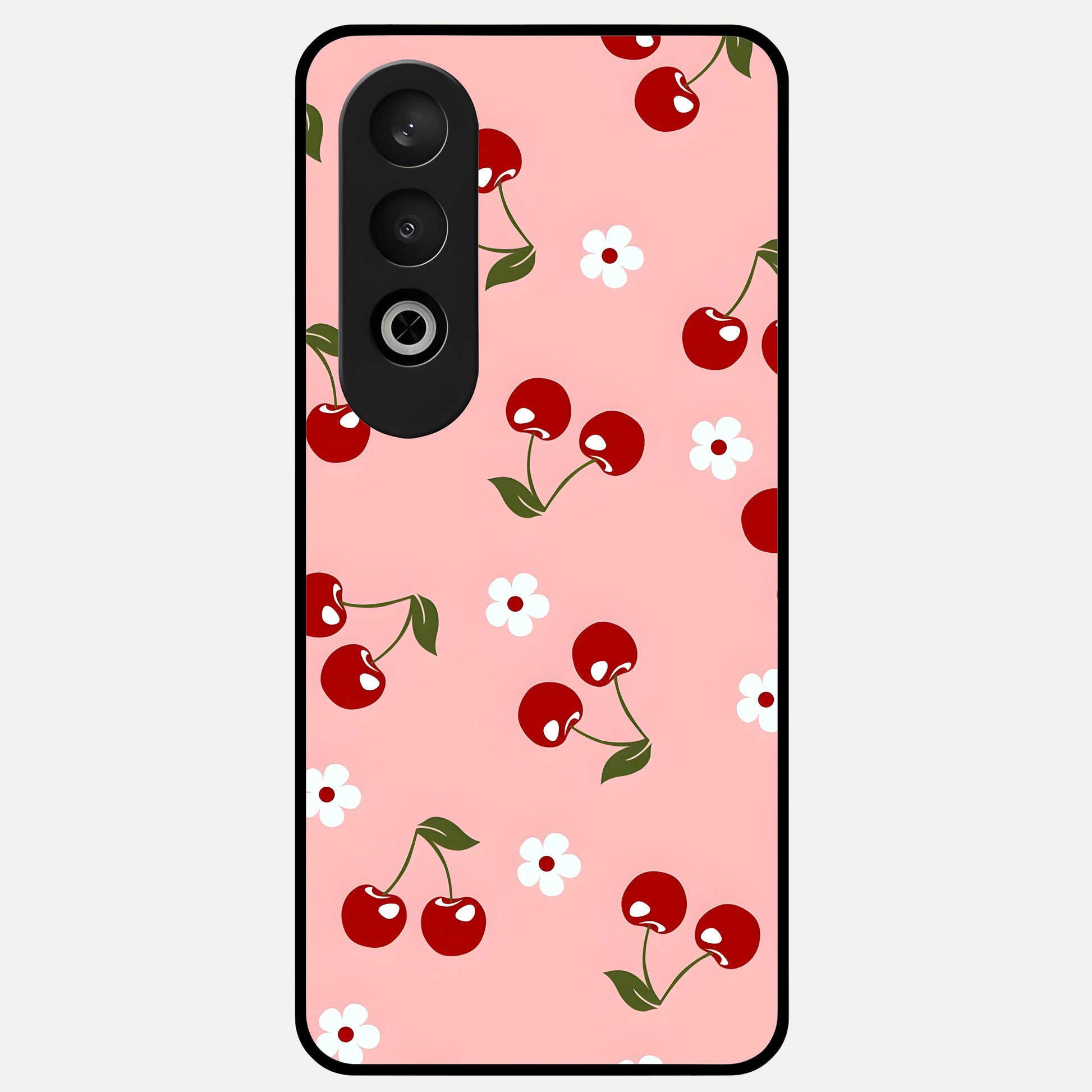  Cherry Love Mood Glass Case For Oneplus Nord CE4 back cover – full design glossy printed glass finish