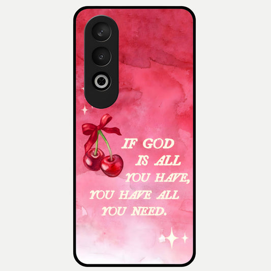  Cherry Quote Glass Case For Oneplus Nord CE4 back cover – full design glossy printed glass finish