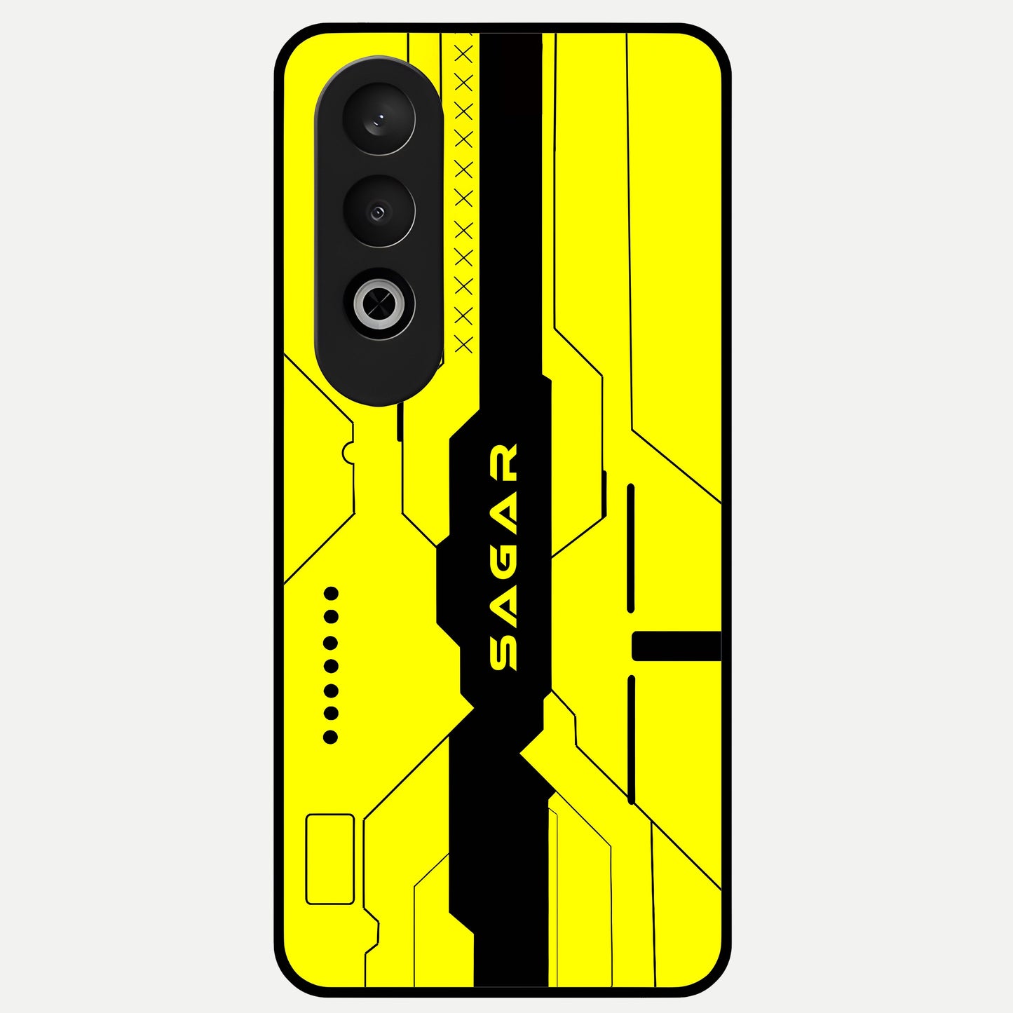  Circuit CYBERPUNK Custom Name Glass Case For Oneplus Nord CE4 back cover – full design glossy printed glass finish